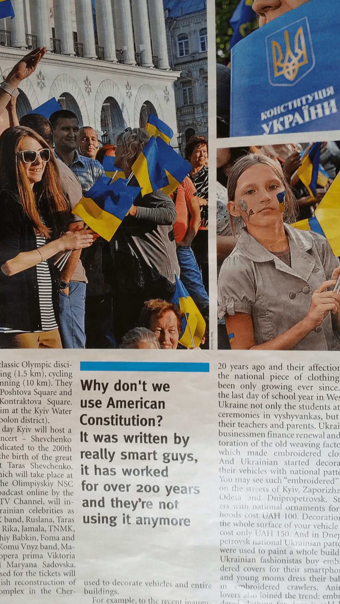 UkraineNewspaper1 Ukrainian journalist: Lets borrow from the US Constitution, theyre not using it anymore